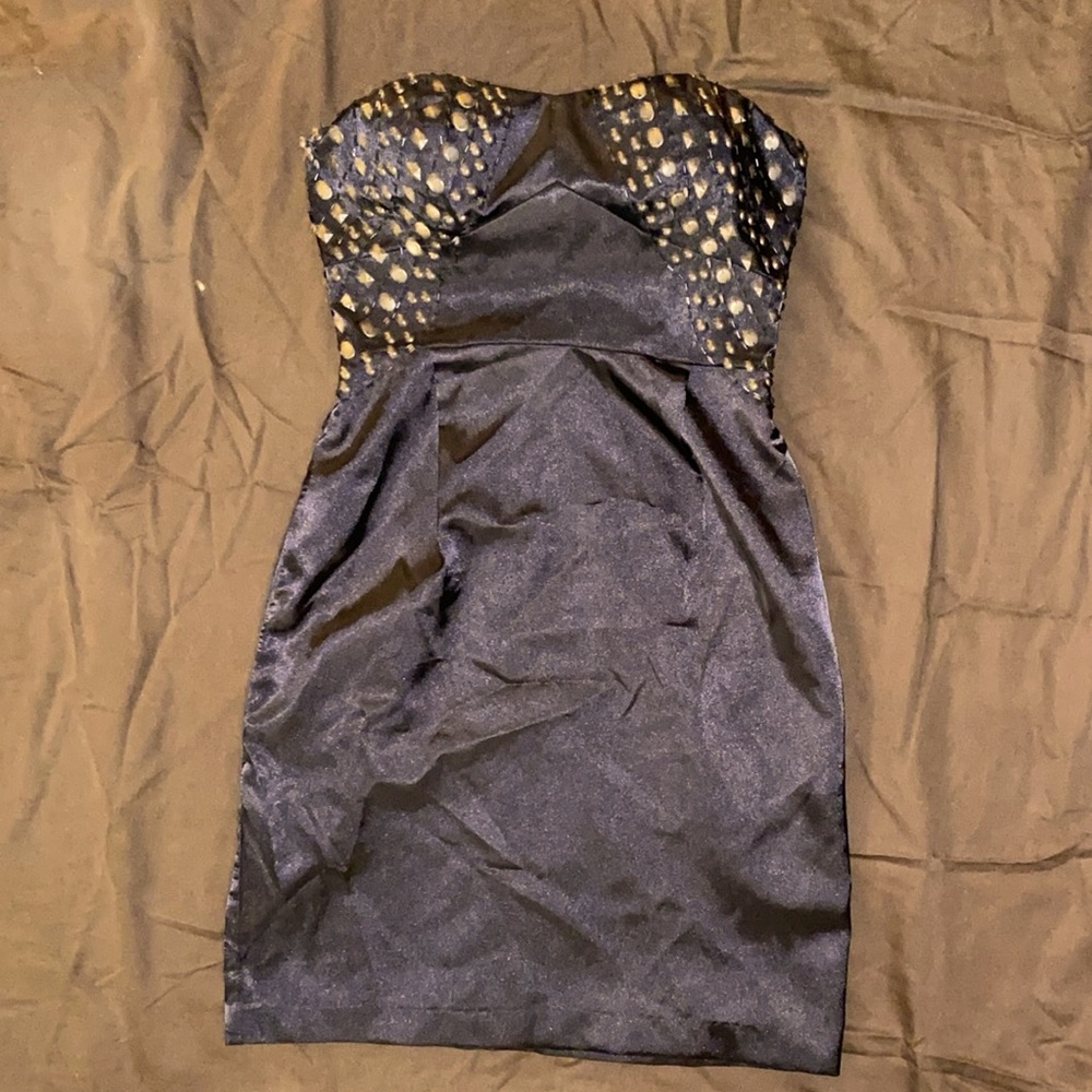 Little black dress!  Studded strapless w/pockets! Has attachments NEVER WORN